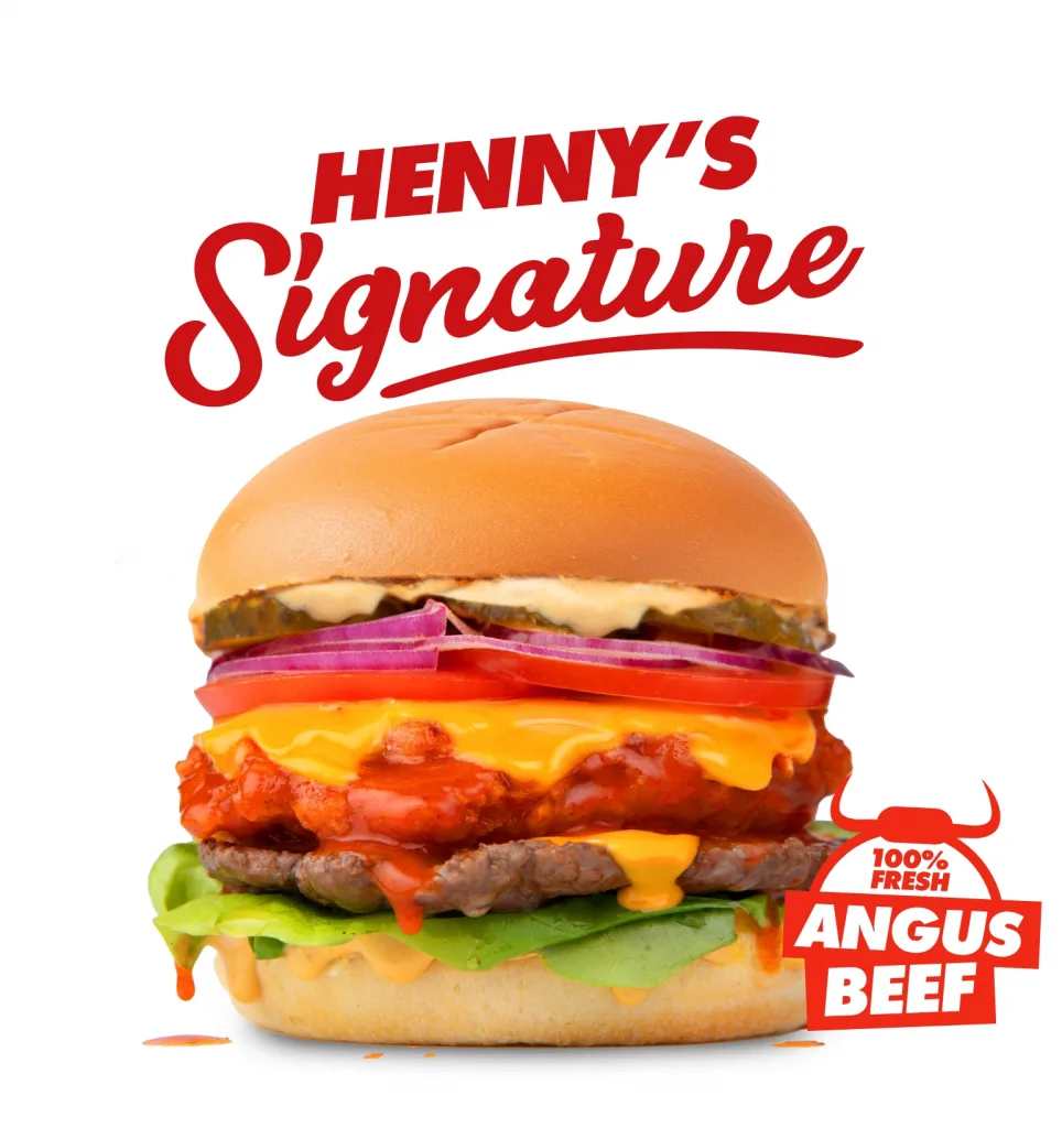 Henny's Signature Burger - 100% Fresh Angus Beef